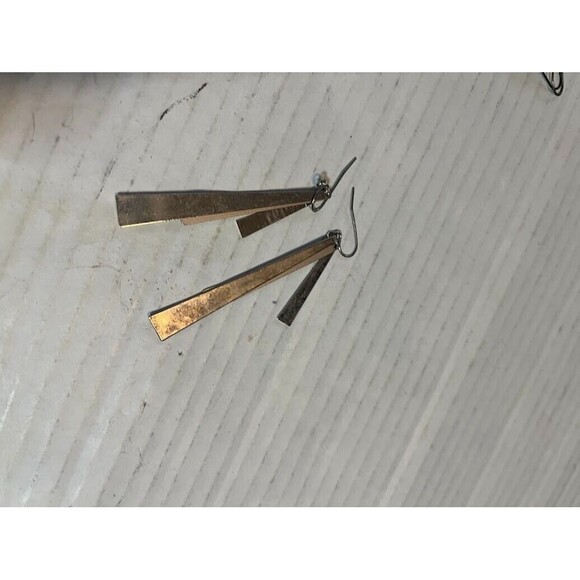 1 Pr Open Teardrop 1.5", 1 Pr 2" Lng Trngle ,1 Pr  1.5"Teardrop Silver Earrings - Picture 4 of 6